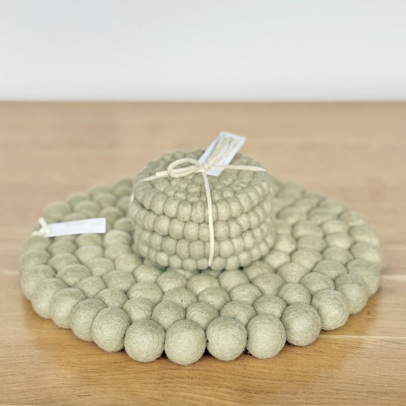Felt Ball Coasters - set of 4