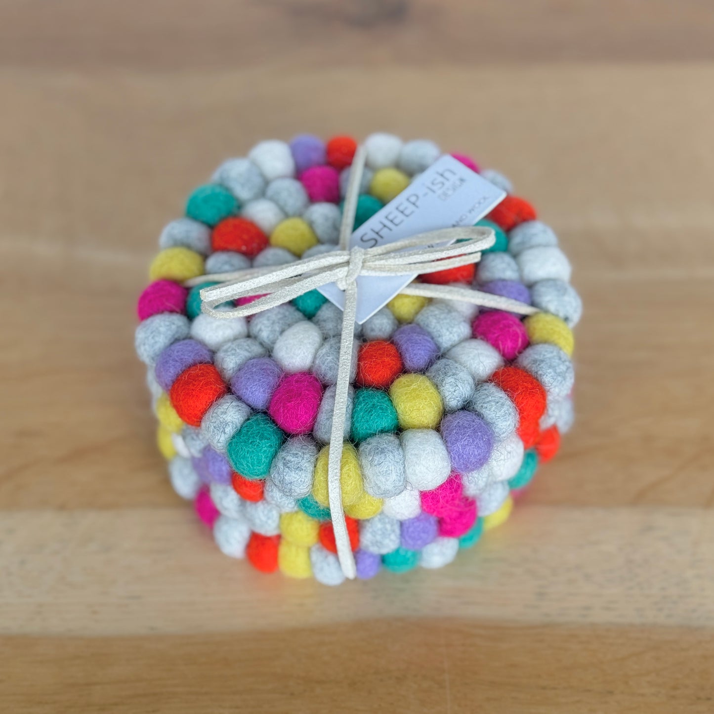 Felt Ball Coasters - set of 4