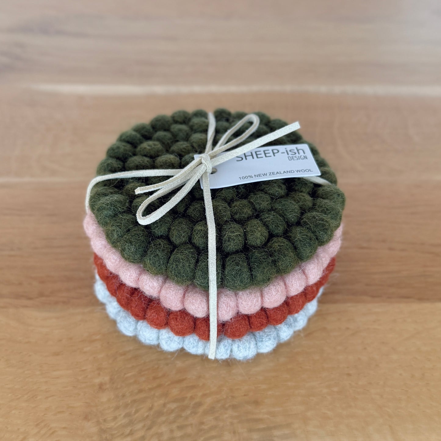 Felt Ball Coasters - set of 4