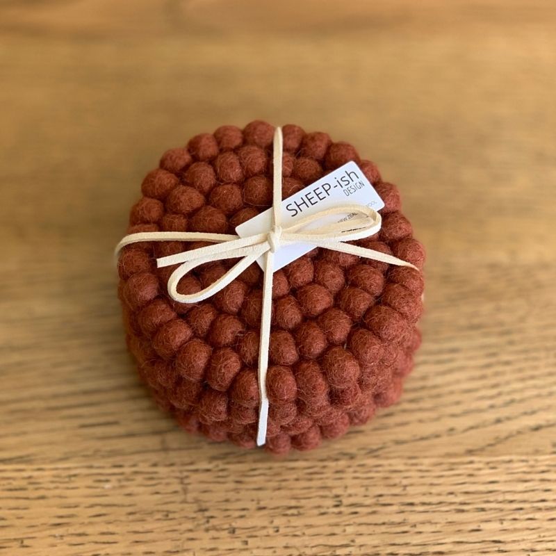 Felt Ball Coasters - set of 4