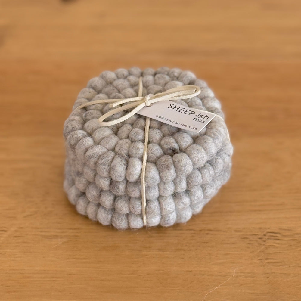 Felt Ball Coasters - set of 4