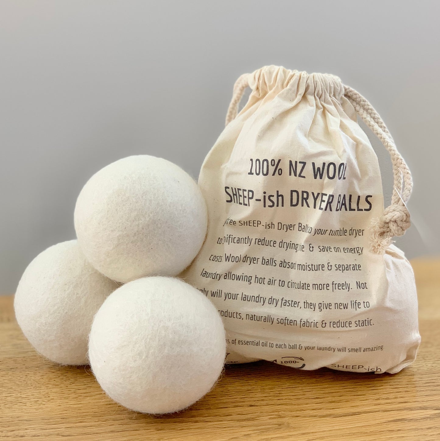 100% NZ Wool Dryer Balls - 3 Pack